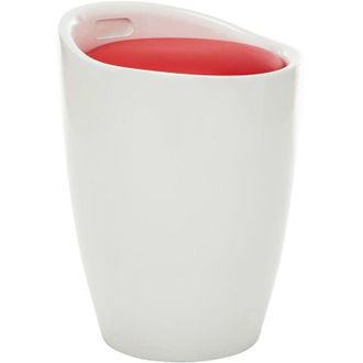 vidaXL Taburete De Almacenamiento De Cuero Sint&eacute;tico Blanco Y Rojo Vidaxl