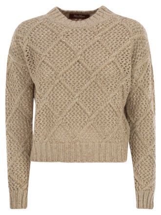 Max Mara Ellade Boxy Wool And Cashmere Jumper With Sequins