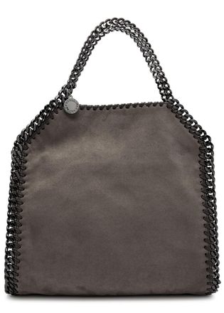 Stella McCartney Stella Mccartney Falabella Mini Faux Suede top Handle bag - Tan - One Size
