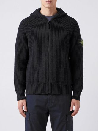 Stone Island Cotton Zip-Up Hoodie with Compass Logo