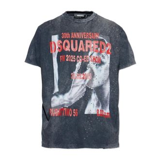 Dsquared2 T-Shirts, male, Gray, Size: 2XL Printed T-Shirt