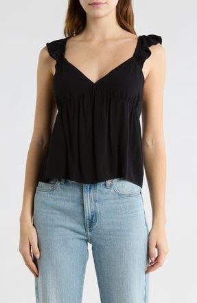 Abound Flutter Sleeve Babydoll Tank Top in Black at Nordstrom Rack, Size X-Small