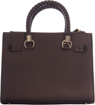 Liu Jo Womens Satchel Bag S Dark Brown Metallic Polyurethane Handbags Hand