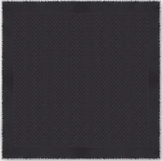 Gucci GG Silk Wool Lam&eacute; Shawl, Black, Wool