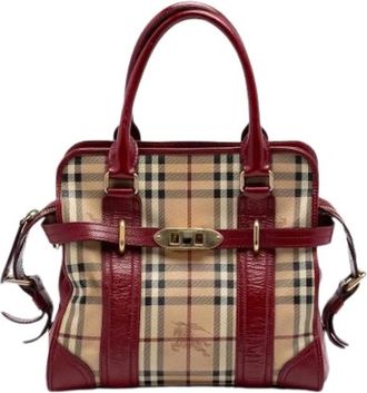 Burberry Pre-owned Minford Portrait Satchel - Dames - Vintage Handtas - Beige - ONE Size - Vintage