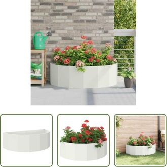 vidaXL Fioriera semicircolare - Fioriera Bianco 120 x 60 x 35 cm Acciaio