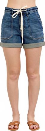 Judy Blue High Waist Jogger Denim Short In Blue