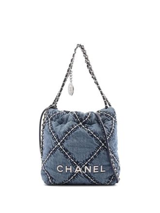 Chanel 2021 mini 22 shoulder bag - women - Denim - One Size - Blue