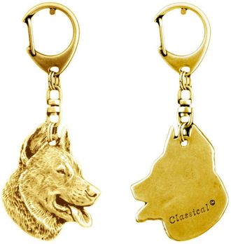 OEM Llavero Con Forma De Perro De Pastor Franc&eacute;s De Beauceron Ba&ntilde;ado En Oro, Adorno Para Bolsos, Accesorio De Lujo De Art-dog