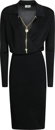 Elisabetta Franchi Knitted Kleedjes - Dames - Kleedjes - Zwart - M - Kleedjes