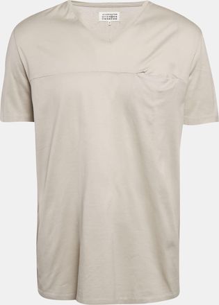 Maison Margiela Maison Martin Margiela Grey Cotton V-Neck T-Shirt