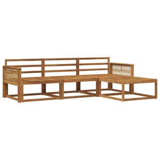 vidaXL Vidaxl Set Di Divani Da Esterno 4 Pz Naturale Legno Di Acacia
