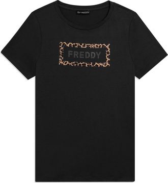 Freddy T-shirt Manica Corta con Grafica Animalier e Logo FREDDY