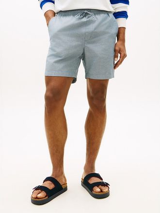 Tommy Hilfiger Mens Regular Fit 7 Cotton-Linen Blend Short - Blue - XXXL