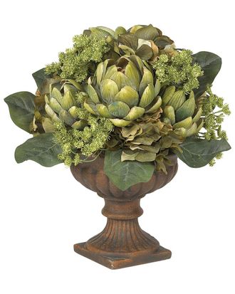 Nearly Natural Artichoke Centerpiece Silk Flower Arrangement