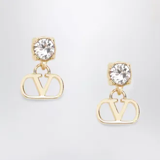 Valentino Garavani Gold-tone VLogo Signature earrings with crystal
