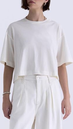 Pistola Denim Mae Boxy Crop T-Shirt in Soft White at Nordstrom, Size X-Small