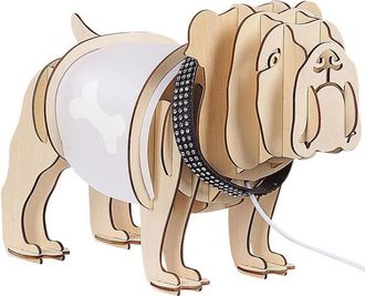 Beliani Lámpara de mesa marrón claro