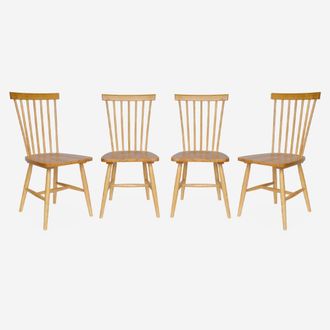 Sweeek Sweeek - Silla De Madera De Hevea, Set De 4, Romie, Natural, 49x44x90 Cm