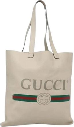 Gucci Pre-owned Leather gucci-bags - Dames - Vintage Shopper - Beige - ONE Size - Leer - Vintage