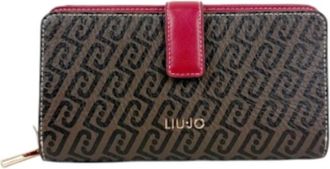 Liu Jo Portemonnee met knoopsluiting en rits voor muntgeld - Dames - Portefeuilles - Veelkleurig - ONE Size - Leer - Accessoires