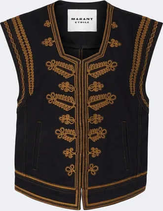 Isabel Marant Edmee embroidered denim vest