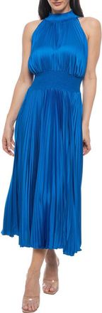 Marina Rossini Pleated Midi Dress in Royal at Nordstrom Rack, Size 10