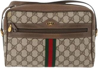 Gucci Pre-owned Vintage Cross Body Bag - Dames - Vintage Schoudertas - Beige - ONE Size - Leer - Vintage