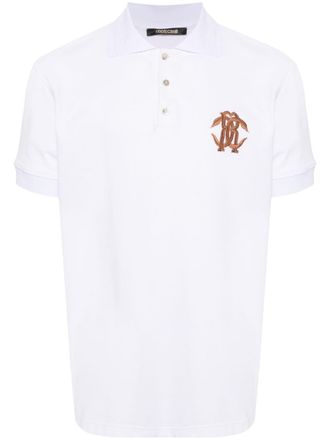 Roberto Cavalli logo-embroidered polo shirt - White