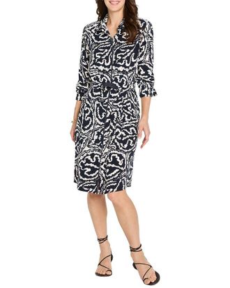 Nic+Zoe NIC+ZOE Indigo Leaf Double Crepe Eva Dress