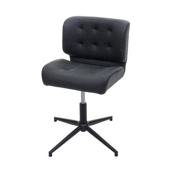 Hhg Nunca Usado] Silla De Comedor Hhg 441, Silla Giratoria Silla De Cocina, Altura Regulable Giratoria, Piel Sint&eacute;tica Vintage Gris Oscuro, Base Negra