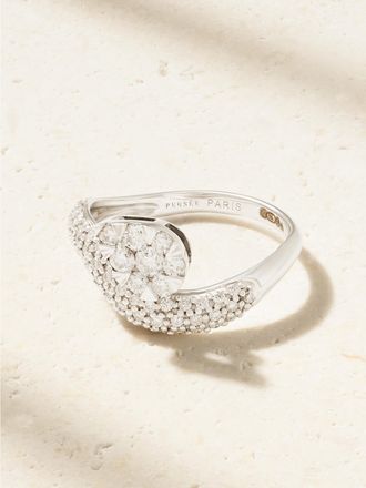 Pers&eacute;e Anello In Oro Bianco 18 Carati Con Diamanti Alliance