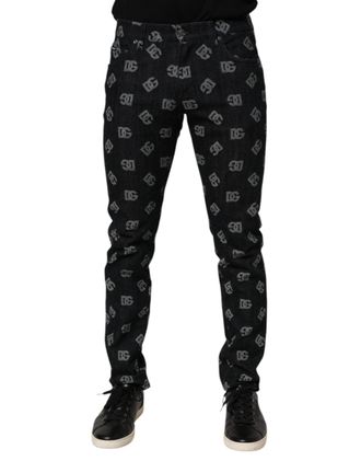 Dolce & Gabbana DG Monogram Denim Jeans - Black