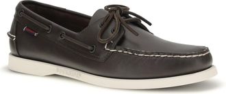 Sebago Mens Loafers Docksides Portland Dark Brown Calf Leather Lace-Up Shoes Flat