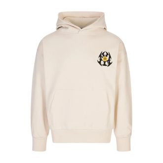 Barrow Hoodies, male, Beige, Size: M Cotton Sweatshirt