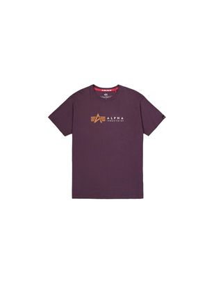 Alpha Industries T-Shirt ALPHA INDUSTRIES Alpha Label T-Shirt, Herren, Gr. XXL, lila (plum), Obermaterial: 100% Baumwolle, Shirts T-Shirt