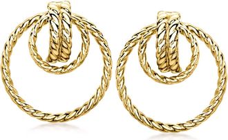 Ross-Simons 10kt Yellow Gold Twisted Double-Circle Earrings