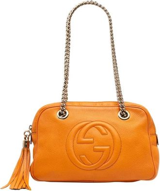 Gucci Pre-owned Leren Schoudertas - Dames - Vintage Schoudertas - Oranje - ONE Size - Leer - Vintage