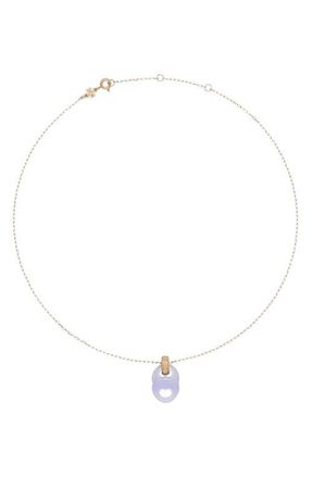 Tory Burch Gemini Link Pendant Necklace in Light Brass /Blue at Nordstrom