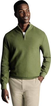 CHARLES TYRWHITT Cotton Zip Neck Sweater