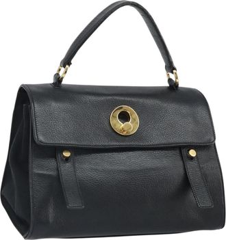 Saint Laurent Muse Bag Leather Black Leather Handbag (Pre-Owned)