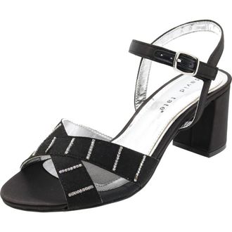 David Tate Cocktail Ankle Strap Sandal in Black Satin at Nordstrom Rack, Size 10.5