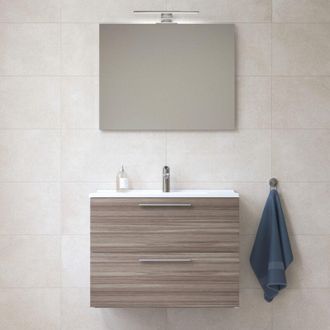 Vitra Mia Bathroom Unit, Mirror, Washbasin, and led Lighting Set, 79 x 61 x 39.5 cm - Cordoba (MIASET80C) - Vitra