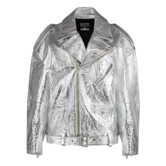 Halfboy Halfboy, Jassen, Dames, Grijs, S, Leer, Biker Jacket Over