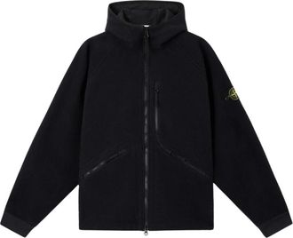 Stone Island Blouson Hoodie - Heren - Vesten met rits - Blauw - L - Wol - Hoodies & sweatvesten