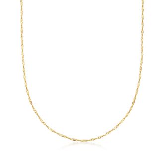 Ross-Simons Italian 18kt Yellow Gold Diamond-Cut Singapore-Chain Necklace