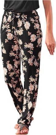 Generic Womens Straight Leg Loose Boho Pants Casual Elastic Waist Trousers Patterned High Waist Trousers Summer Holiday Comfy Pants Full Length Loose Fit Pock