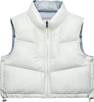 Patrizia Pepe Omkeerbaar Vest met Hoge Hals - Dames - Bodywarmers - Grijs - M - Jassen