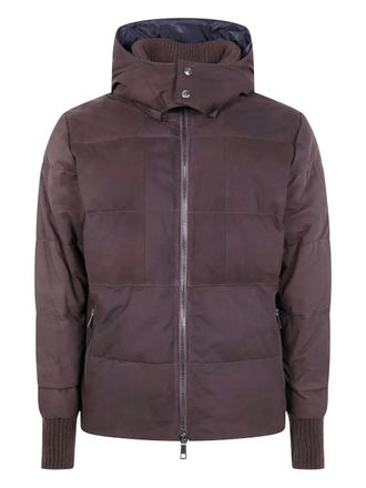 Giorgio Brato quilted hooded jacket - Brown