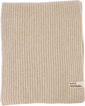 A.P.C. Sasha Sjaal - unisex - Wintersjaals - Beige - ONE Size - Wol - Accessoires